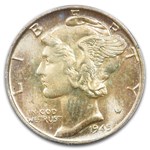 1945 Mercury Dime MS-64 PCGS CAC (FB)