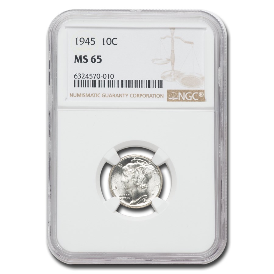 1945 Mercury Dime MS-65 NGC