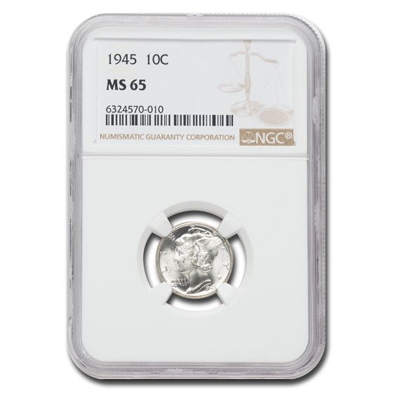 1945 Mercury Dime MS-65 NGC 1945 Mercury Dime MS-65 NGC