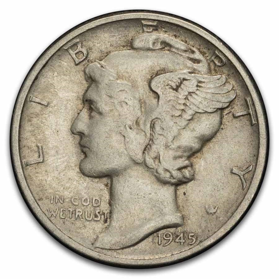 1945 Mercury Dime XF