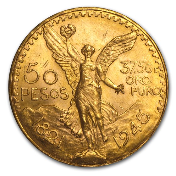 1945 Mexico Gold 50 Pesos BU