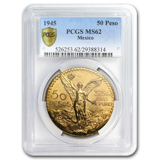 1945 Mexico Gold 50 Pesos MS-62 PCGS 1945 Mexico Gold 50 Pesos MS-62 PCGS