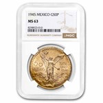 1945 Mexico Gold 50 Pesos MS-63 NGC