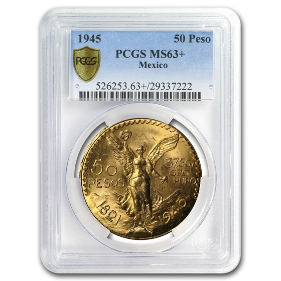 1945 Mexico Gold 50 Pesos MS-63+ PCGS 1945 Mexico Gold 50 Pesos MS-63+ PCGS
