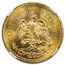 1945 Mexico Gold 50 Pesos MS-64 NGC