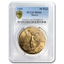 1945 Mexico Gold 50 Pesos MS-64 PCGS
