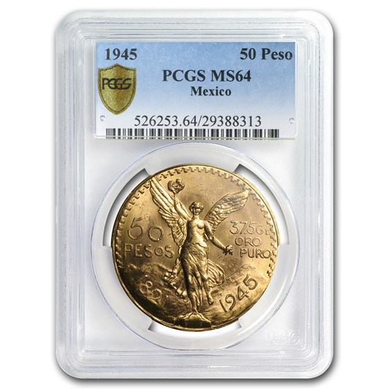 1945 Mexico Gold 50 Pesos MS-64 PCGS 1945 Mexico Gold 50 Pesos MS-64 PCGS