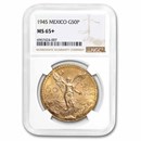 1945 Mexico Gold 50 Pesos MS-65+ NGC