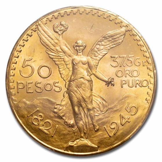1945 Mexico Gold 50 Pesos MS-65 PCGS 1945 Mexico Gold 50 Pesos MS-65 PCGS