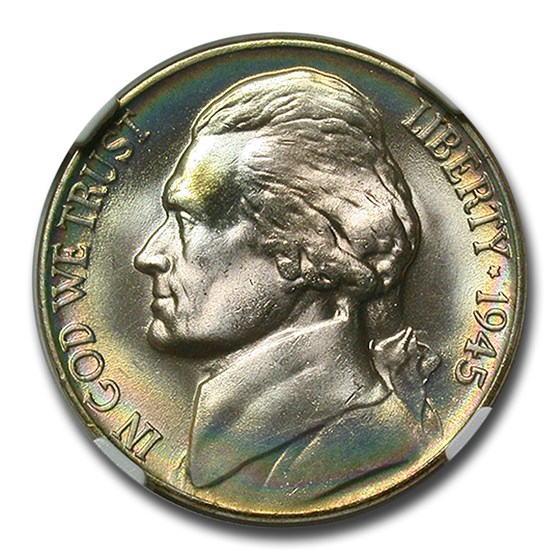 1945-P Silver Jefferson Nickel MS-67+ NGC 1945-P Silver Jefferson Nickel MS-67+ NGC