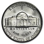 1945-S 35% Silver Wartime Jefferson Nickel Roll BU