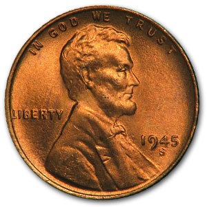 1945-S Lincoln Cent BU (Red)