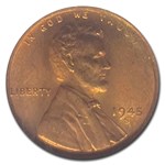 1945-S Lincoln Cent MS-66 NGC (Red)