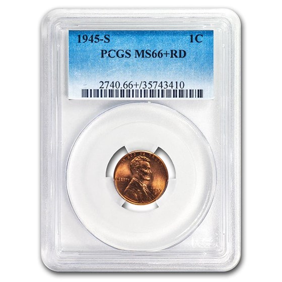 1945-S Lincoln Cent MS-66+ (Red) PCGS 1945-S Lincoln Cent MS-66+ (Red) PCGS