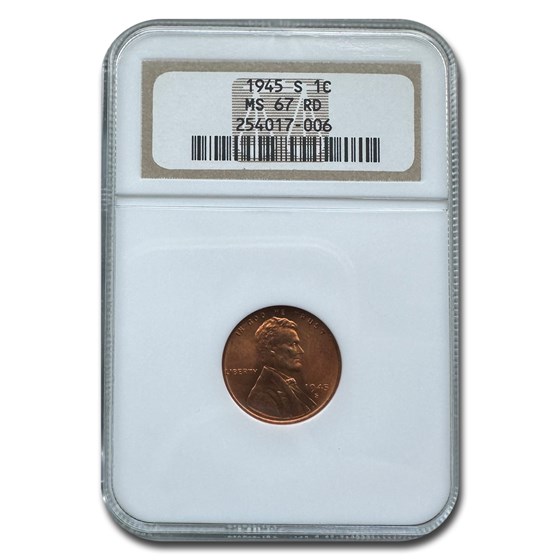 1945-S Lincoln Cent MS-67 NGC (Red) 1945-S Lincoln Cent MS-67 NGC (Red)