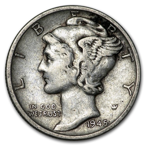 1945-S Mercury Dime Fine/VF (Micro-S) 1945-S Mercury Dime Fine/VF (Micro-S)