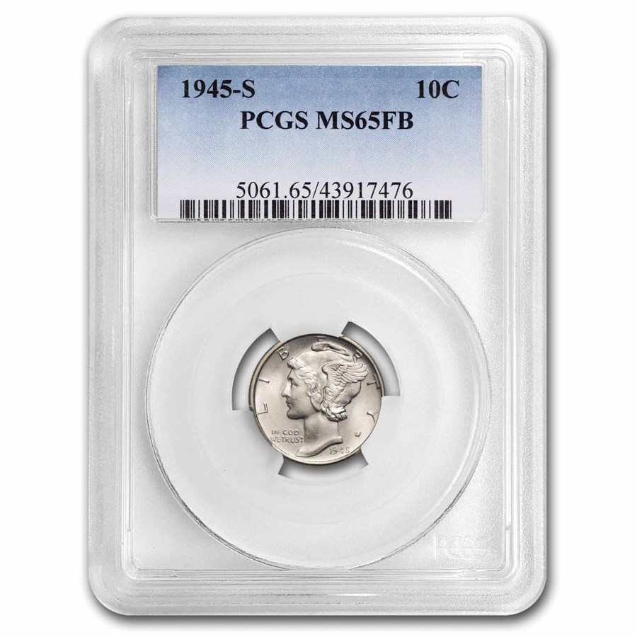 1945-S Mercury Dime MS-65 FB PCGS