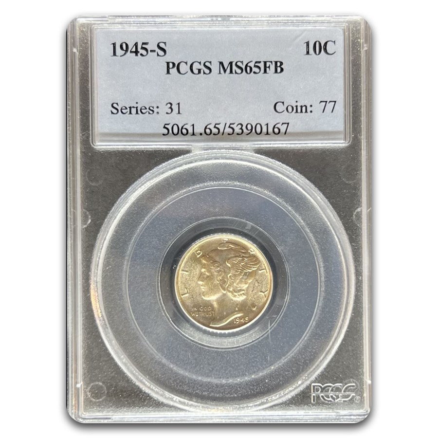 1945-S Mercury Dime MS-65 FB PCGS