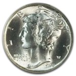 1945-S Mercury Dime MS-65 NGC (FB, Micro S)