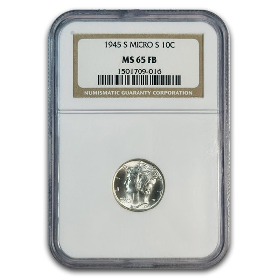 1945-S Mercury Dime MS-65 NGC (FB, Micro S)