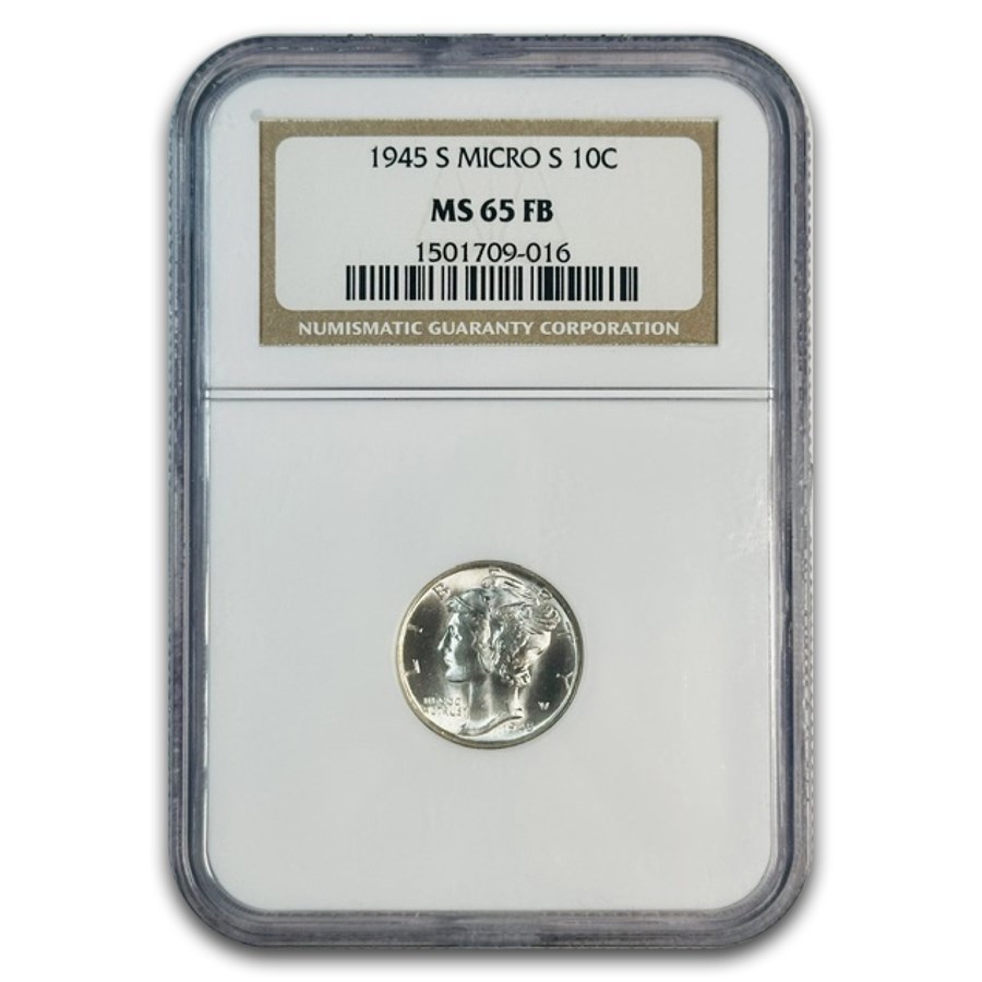1945-S Mercury Dime MS-65 NGC (FB, Micro S)