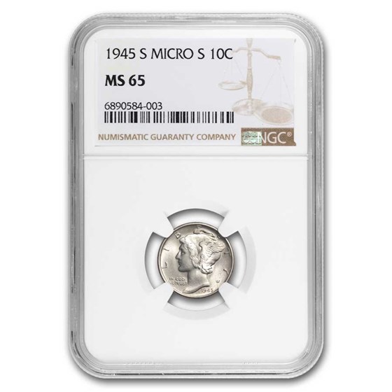 1945-S Mercury Dime MS-65 NGC (Micro S) 1945-S Mercury Dime MS-65 NGC (Micro S)