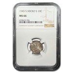 1945-S Mercury Dime MS-66 NGC (Micro S)