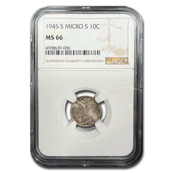 1945-S Mercury Dime MS-66 NGC (Micro S) 1945-S Mercury Dime MS-66 NGC (Micro S)