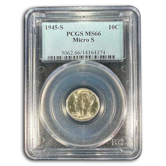 1945-S Mercury Dime MS-66 PCGS (Micro S) 1945-S Mercury Dime MS-66 PCGS (Micro S)