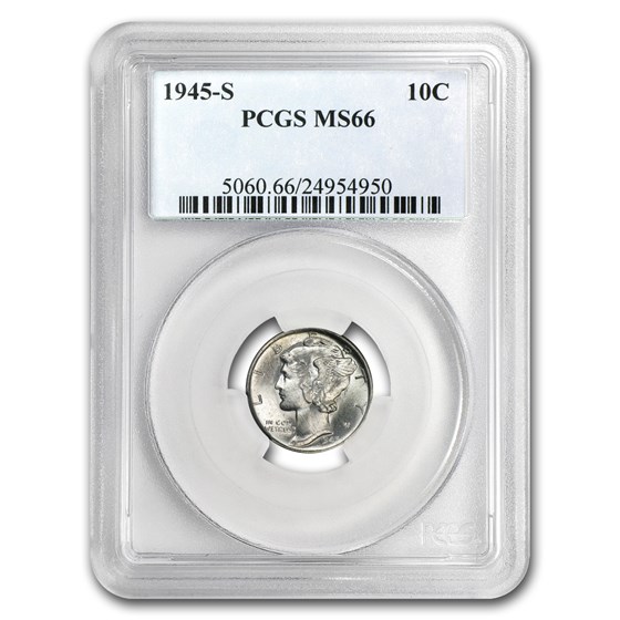 1945-S Mercury Dime MS-66 PCGS 1945-S Mercury Dime MS-66 PCGS
