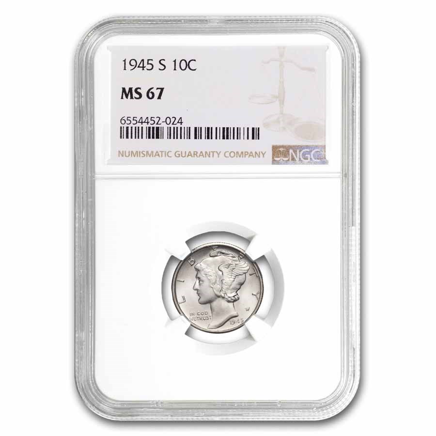 1945-S Mercury Dime MS-67 NGC