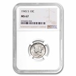 1945-S Mercury Dime MS-67 NGC