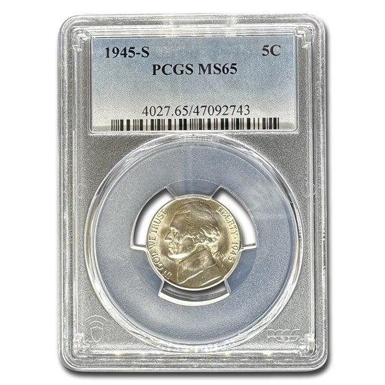 1945-S Silver Jefferson Nickel MS-65 PCGS 1945-S Silver Jefferson Nickel MS-65 PCGS