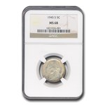 1945-S Silver Jefferson Nickel MS-68 NGC