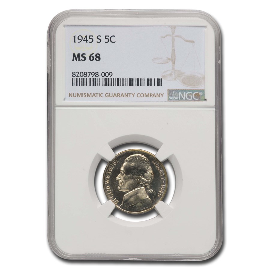 1945-S Silver Jefferson Nickel MS-68 NGC
