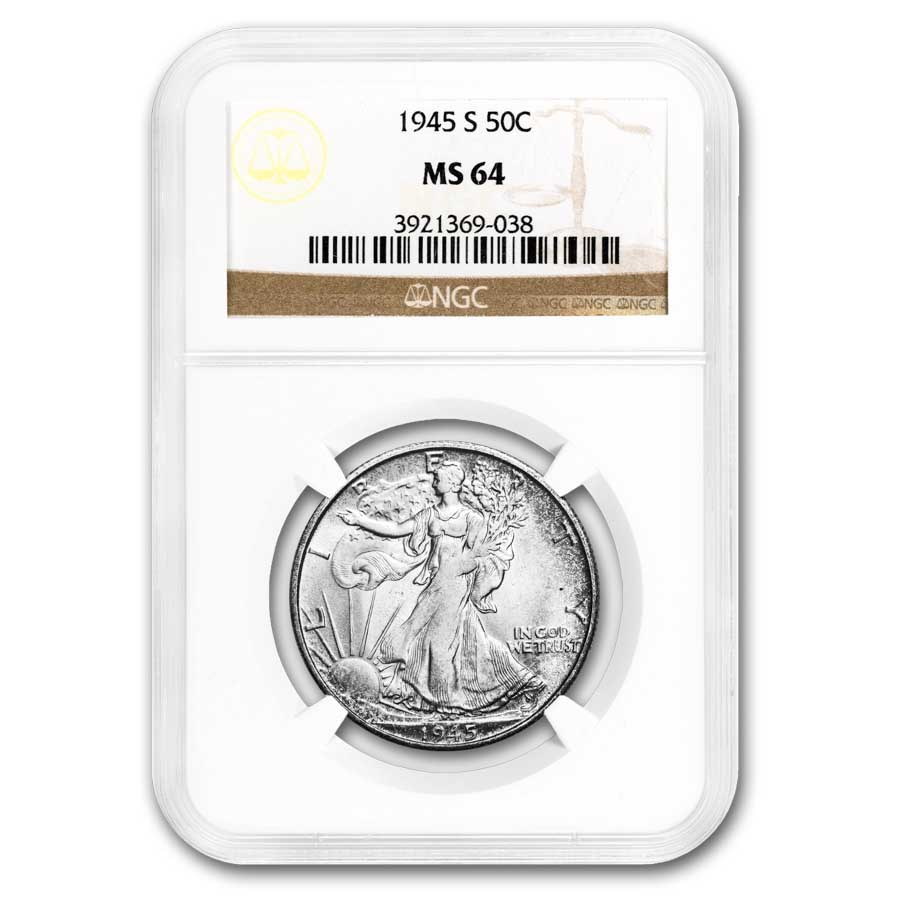 1945-S Walking Liberty Half Dollar MS-64 NGC