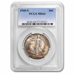 1945-S Walking Liberty Half Dollar MS-64 PCGS (Toned)