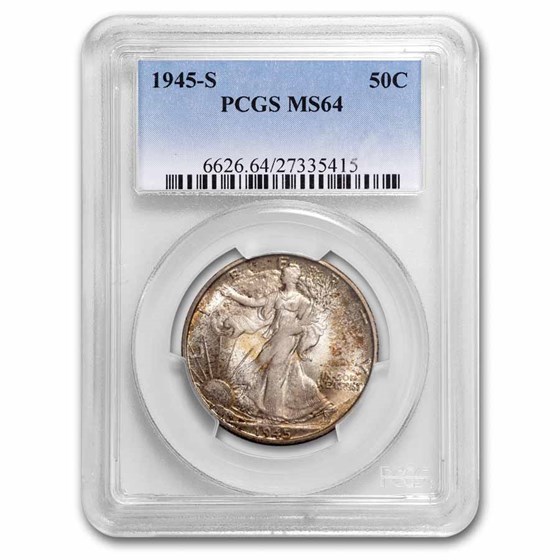 1945-S Walking Liberty Half Dollar MS-64 PCGS (Toned) 1945-S Walking Liberty Half Dollar MS-64 PCGS (Toned)