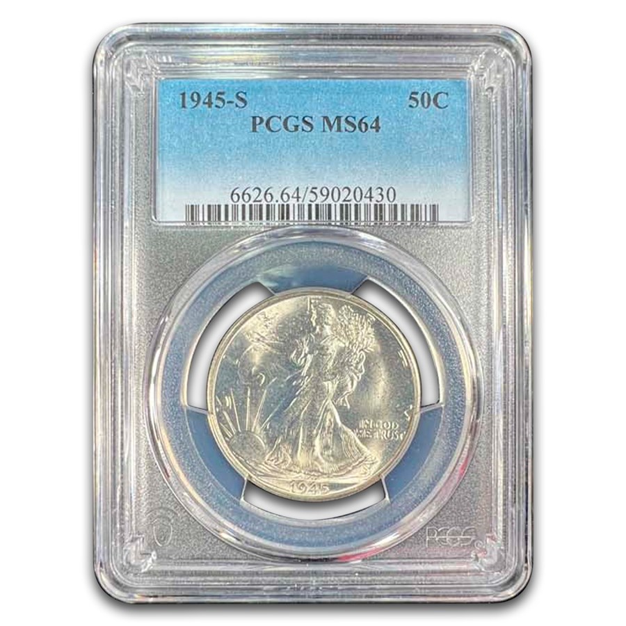 1945-S Walking Liberty Half Dollar MS-64 PCGS