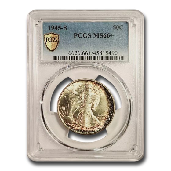 1945-S Walking Liberty Half Dollar MS-66+ PCGS 1945-S Walking Liberty Half Dollar MS-66+ PCGS