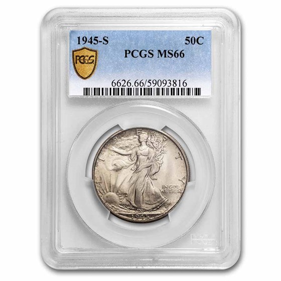 1945-S Walking Liberty Half Dollar MS-66 PCGS 1945-S Walking Liberty Half Dollar MS-66 PCGS