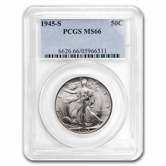 1945-S Walking Liberty Half Dollar MS-66 PCGS 1945-S Walking Liberty Half Dollar MS-66 PCGS