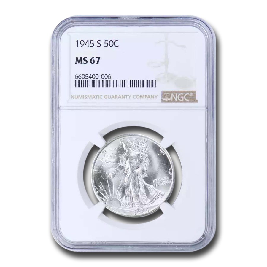 1945-S Walking Liberty Half Dollar MS-67 NGC