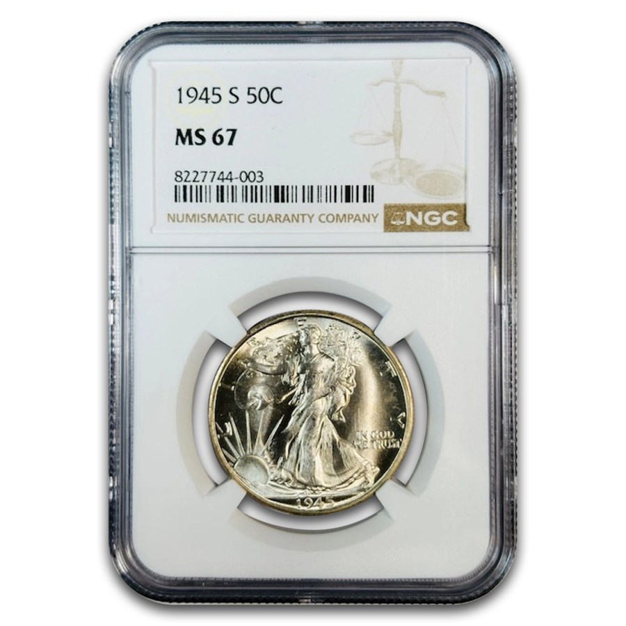 1945-S Walking Liberty Half Dollar MS-67 NGC