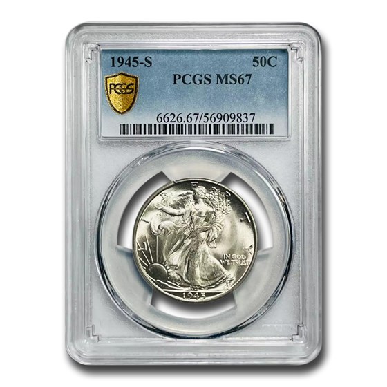 1945-S Walking Liberty Half Dollar MS-67 PCGS 1945-S Walking Liberty Half Dollar MS-67 PCGS