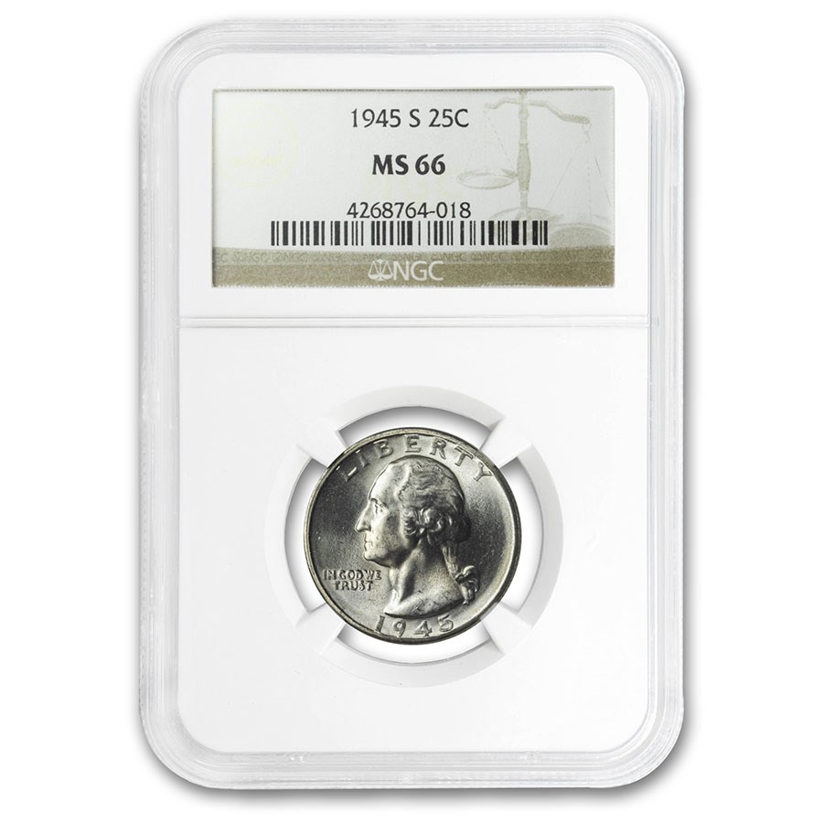 1945-S Washington Quarter MS-66 NGC
