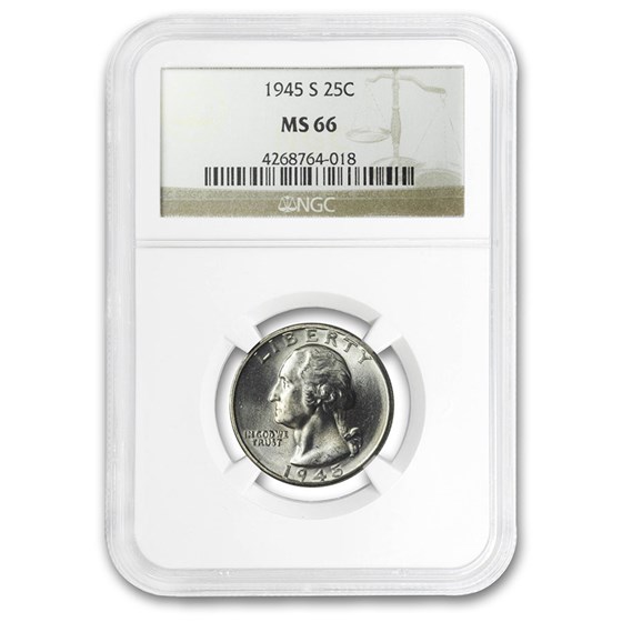 1945-S Washington Quarter MS-66 NGC 1945-S Washington Quarter MS-66 NGC