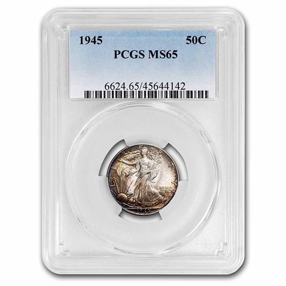 1945 Walking Liberty Half Dollar MS-65 PCGS (Beautiful Toning) 1945 Walking Liberty Half Dollar MS-65 PCGS (Beautiful Toning)
