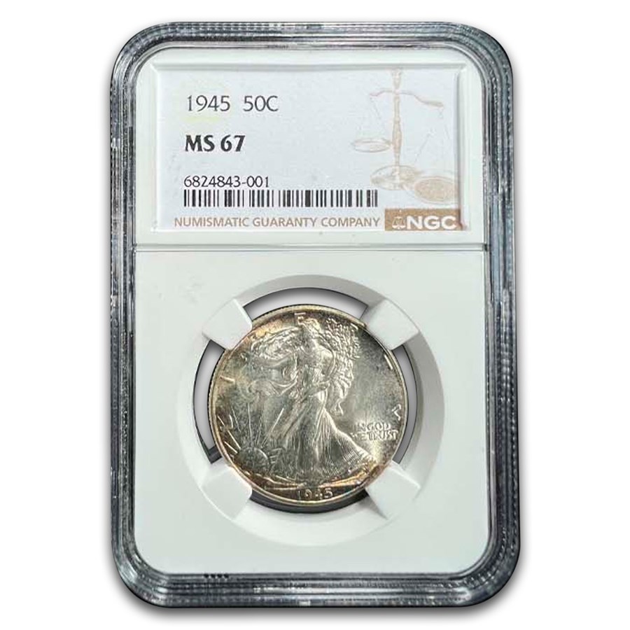 1945 Walking Liberty Half Dollar MS-67 NGC