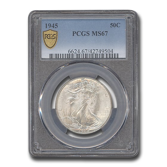 1945 Walking Liberty Half Dollar MS-67 PCGS 1945 Walking Liberty Half Dollar MS-67 PCGS